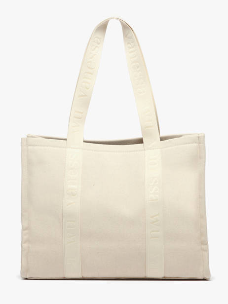 Schoudertas Cabas Katoen Vanessa wu Beige cabas MA0135 ander zicht 4